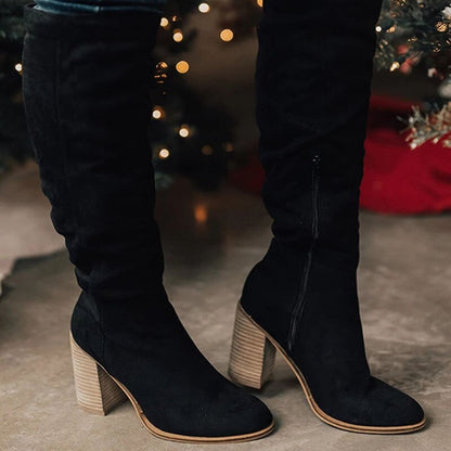 Stylische Wildleder Stiefel Kniehoch