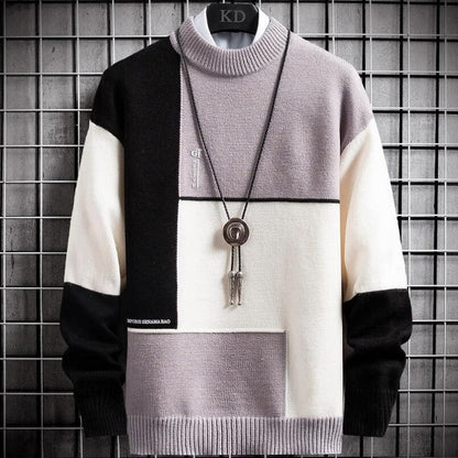 Patchwork Pullover Wärmer Winter