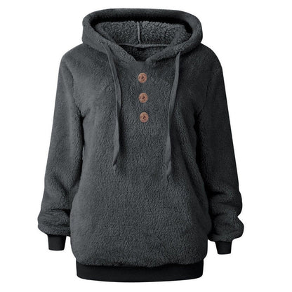 Damen Fleece Sweatshirt Kapuze Weich