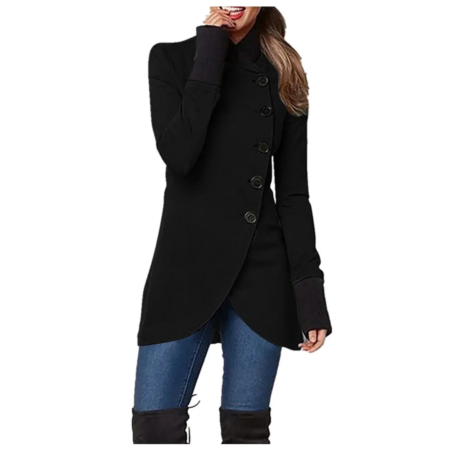Modische Damenjacke Knopfverschluss