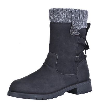 Stylische Stiefel Frauen Retro Design Metall Schnalle