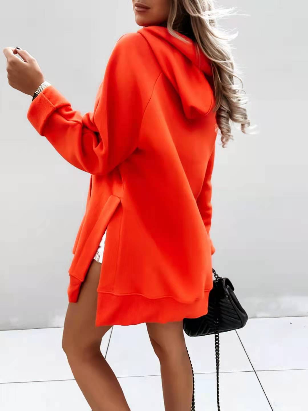 Warme Winterjacke Langarm mit Kapuze