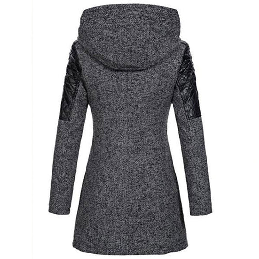 Stylisher Damenmantel Asymmetrisch Gesteppt - IdealeKleiden