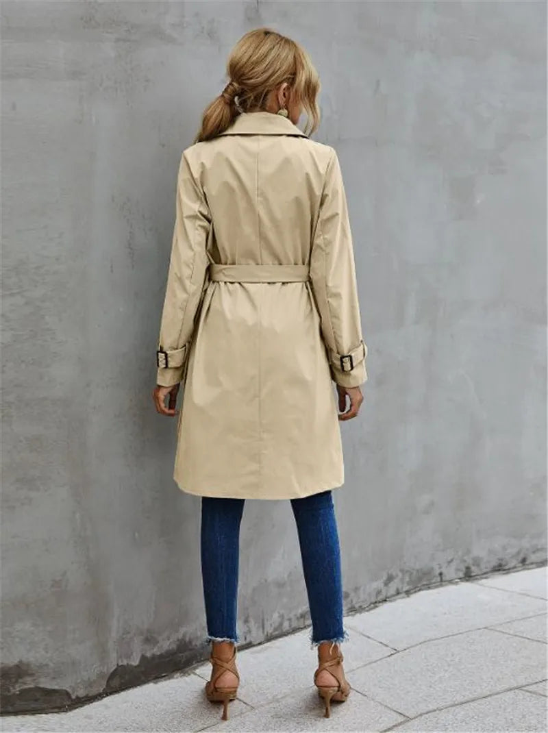 Eleganter Damen Trenchcoat Modern Stil - IdealeKleiden