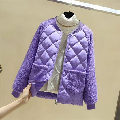 Frauen Steppjacke Weich Gerippt mit Taschen