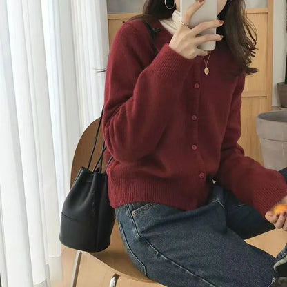 Kuschelige Strickjacke Offen Vorne Damen