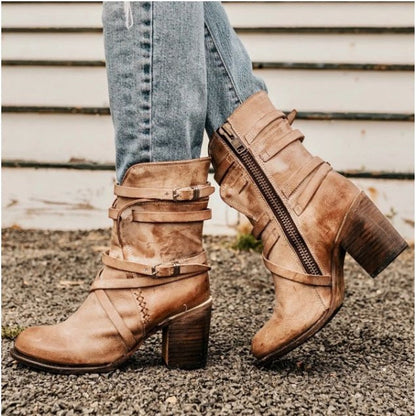 Stilvolle Lederstiefel Damen Elegant