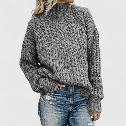 Damen Winterpullover Langarm Gerippt Modern