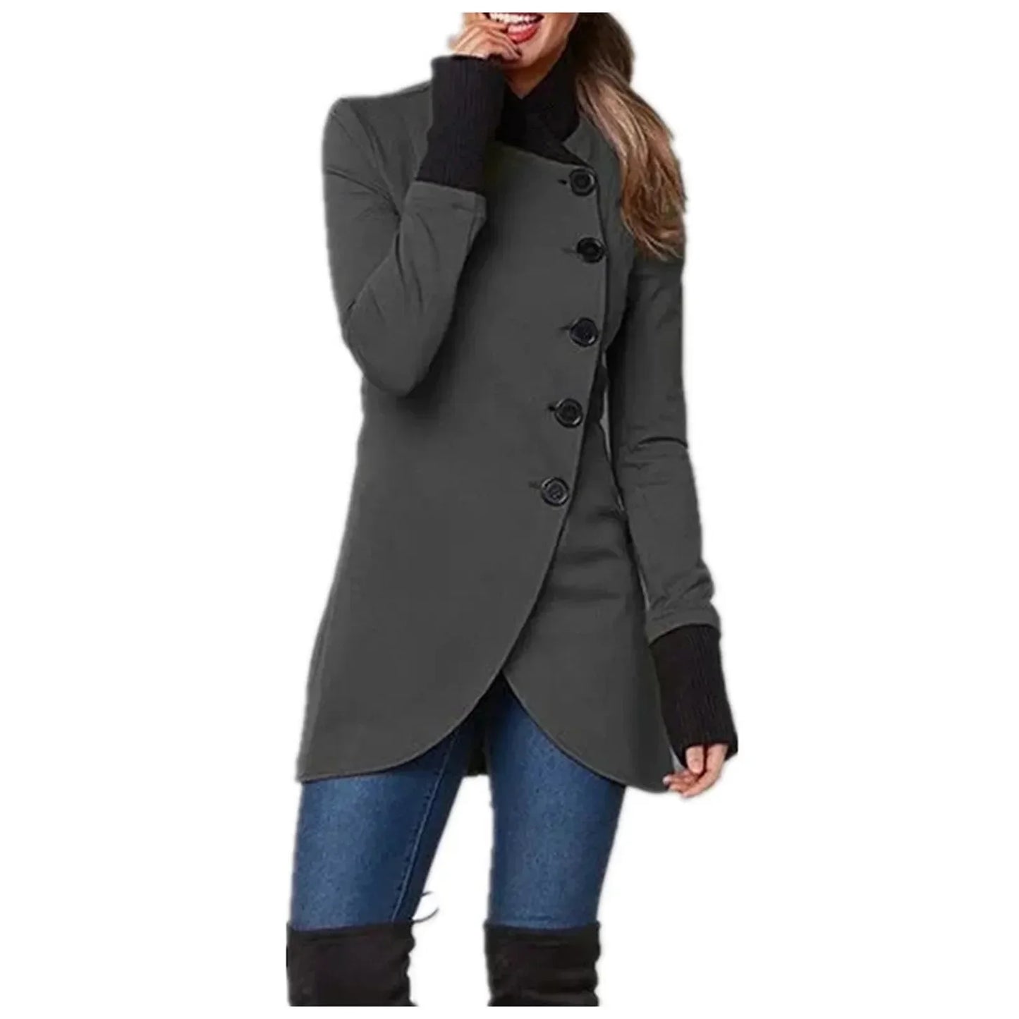 Modische Damenjacke Knopfverschluss