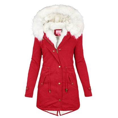 Wintermantel Lang Kapuzenparka Damenschutz - IdealeKleiden