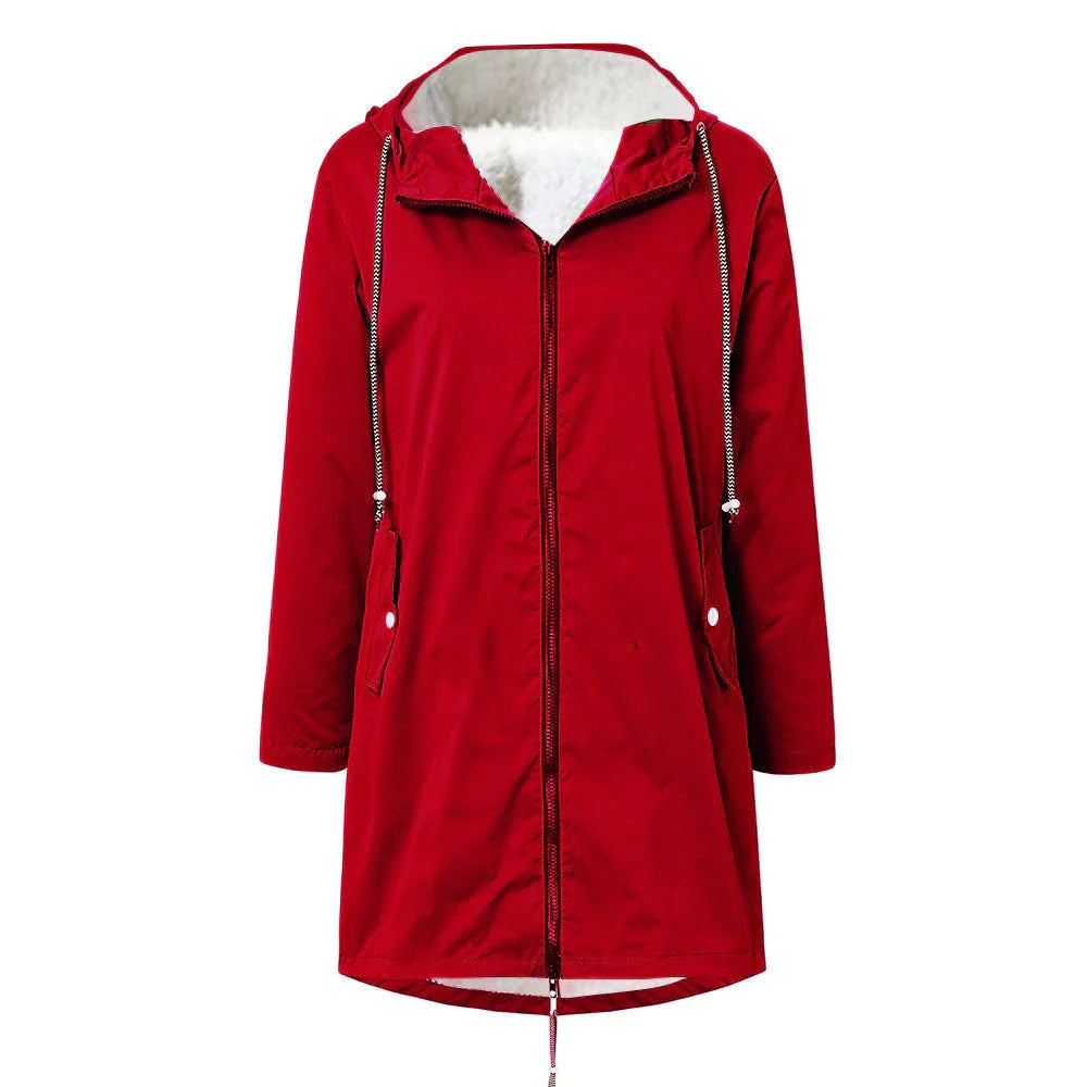 Wasserdichte Fleece-Jacke Damen Warm und Bequem Herbst Winter