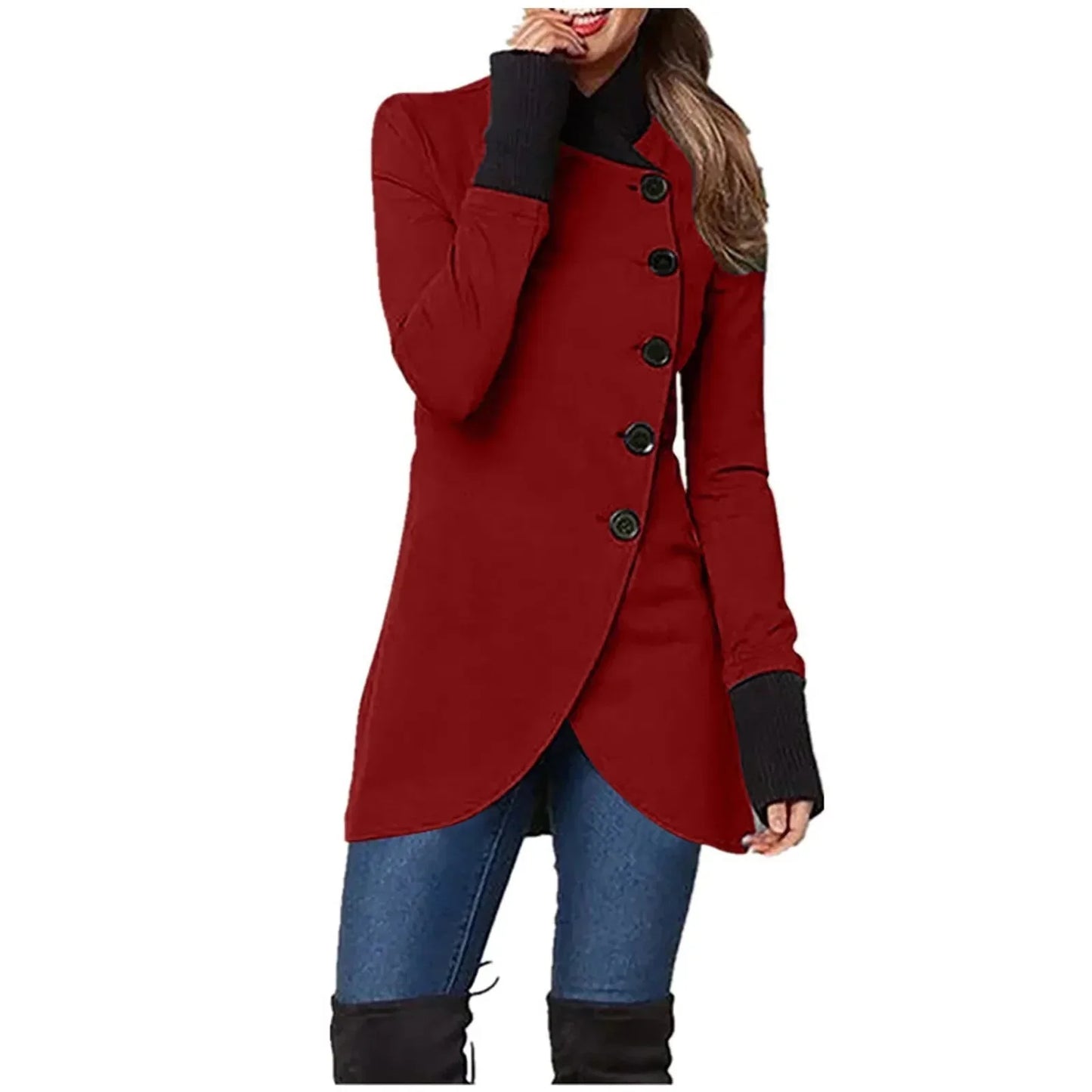 Modische Damenjacke Knopfverschluss