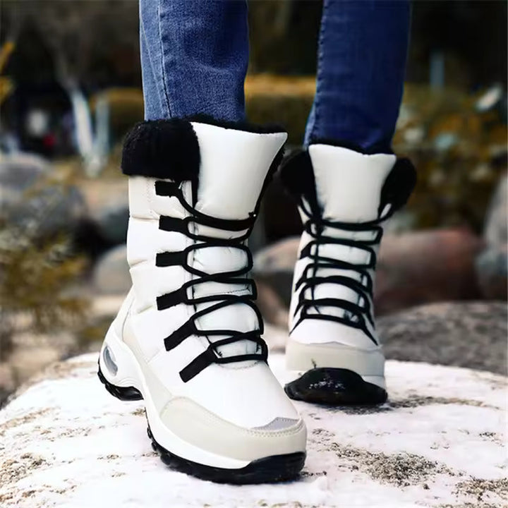 Damenschuhe Stiefel Mittlerer Schaft Schnürung