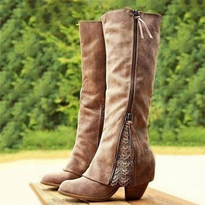 Elegante Stiefel Weinlese Hochhackig