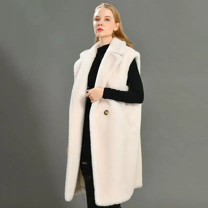Damen Winter Teddyjacke Ärmellos Soft