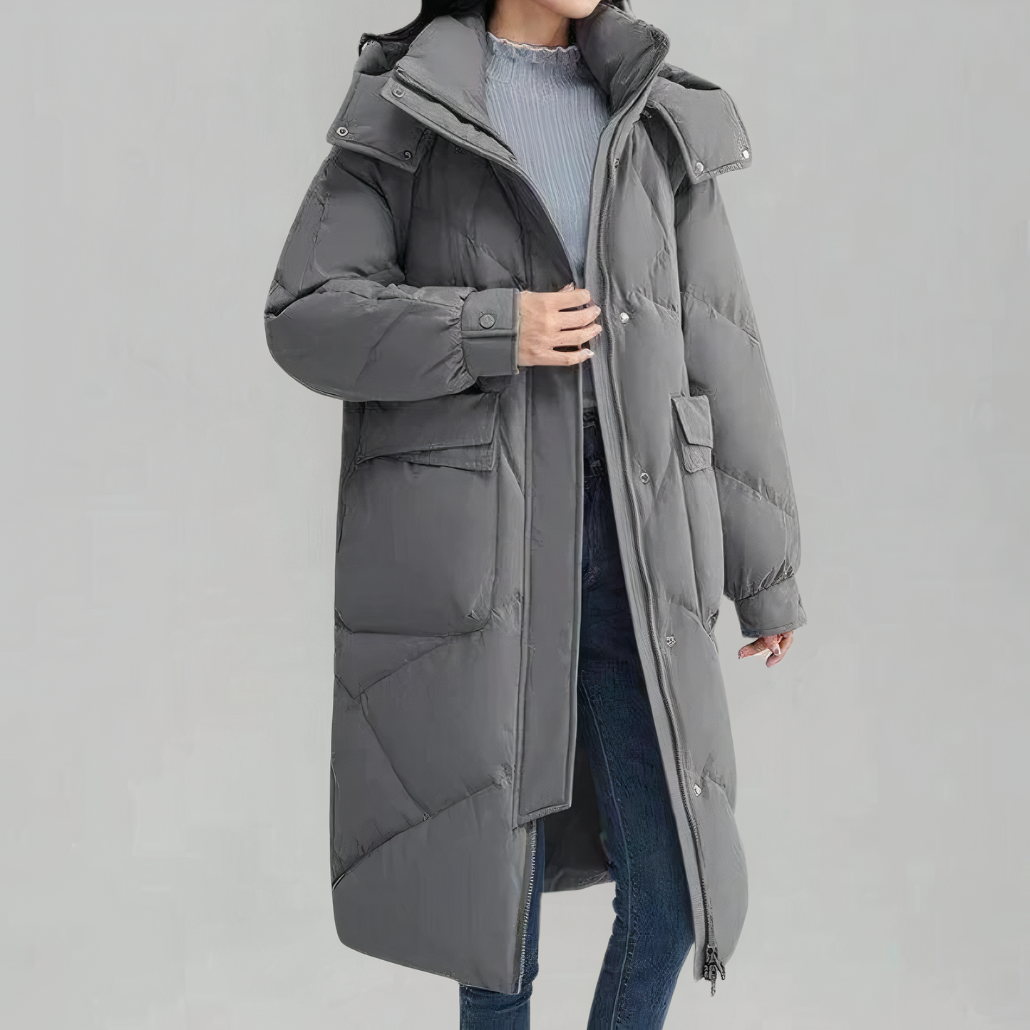 Winterjacke Damen Lang Daunen gefüttert