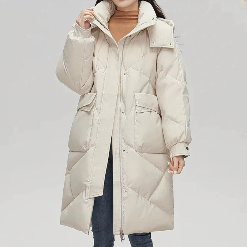 Daunenparka Damen Lang Elegant - IdealeKleiden