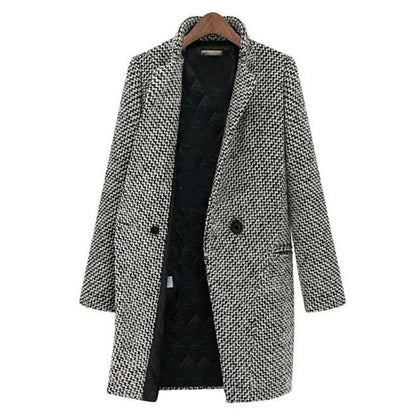 Damen Mantel Wollmix Klassisch Midi