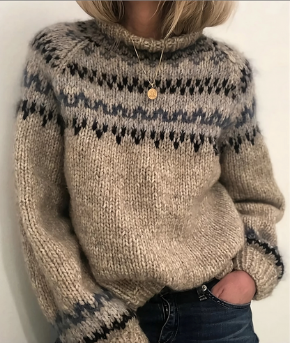 Weicher Rollkragenpullover Damen Isländische Wolle