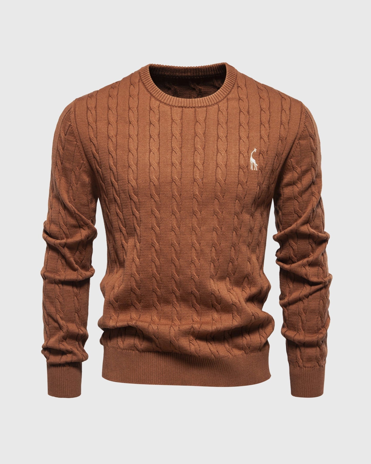 Stylische Kleidung | Zopfstrick Regular Fit Rippbündchen Logo Detail