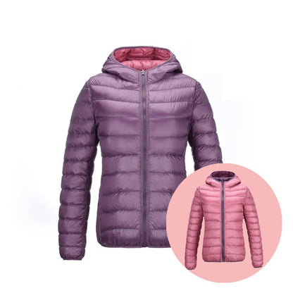Modische Damen Daunenjacke Reversibel