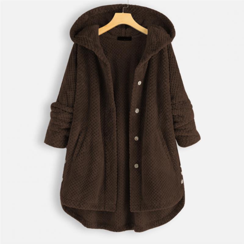 Damen Fleecejacke Weich Kapuze