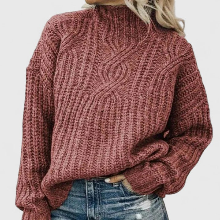 Damen Winterpullover Langarm Gerippt Modern