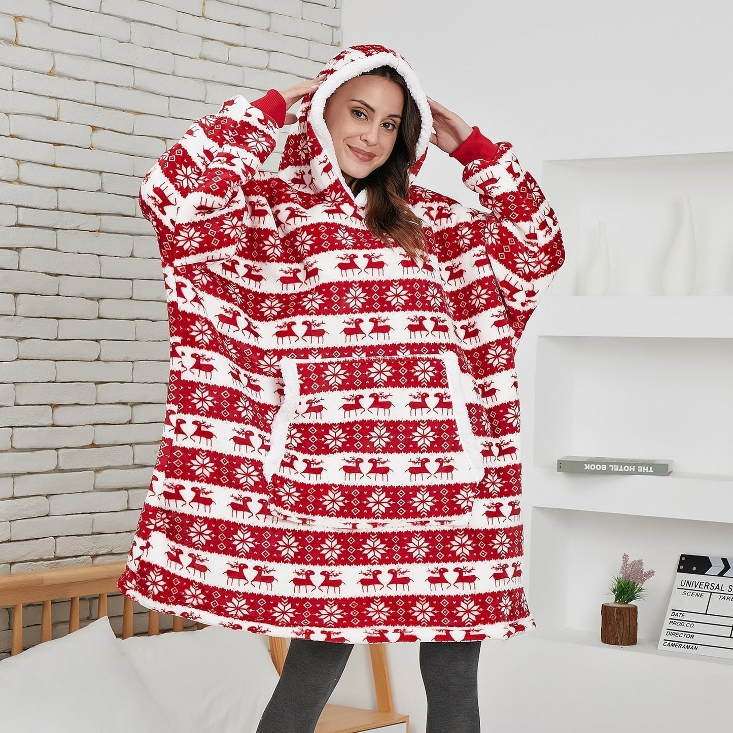 Große Damen Pullover Oversize Kapuze