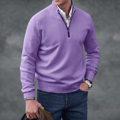 Kaschmir Pullover Stehkragen Reißverschluss