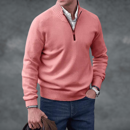 Kaschmir Pullover Stehkragen Reißverschluss