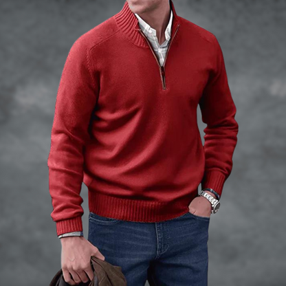 Kaschmir Pullover Stehkragen Reißverschluss