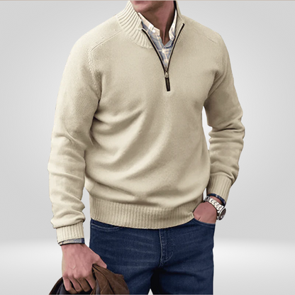 Herren Strickpullover Mit Reißverschluss Vorderteil