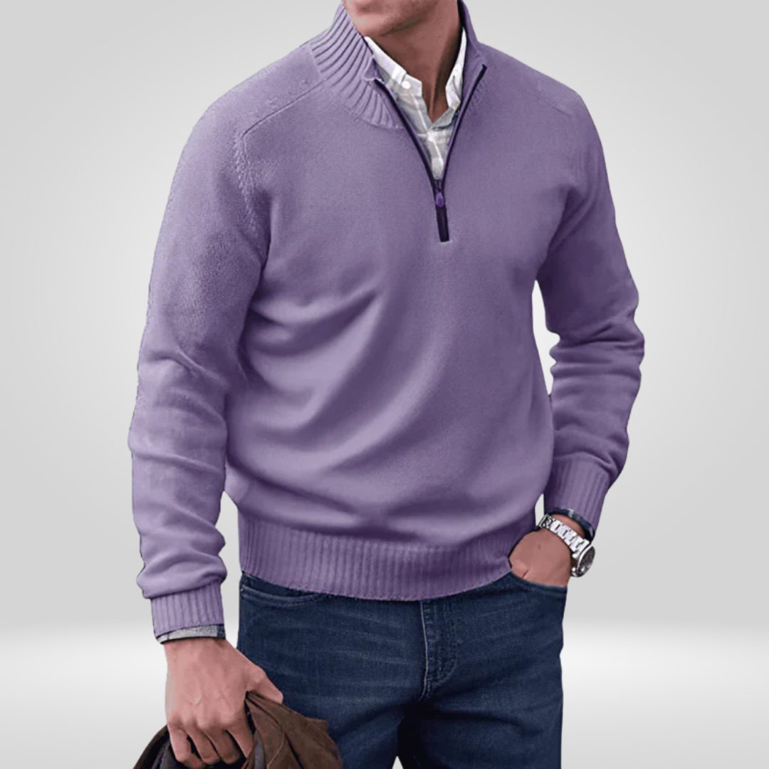 Herren Strickpullover Mit Reißverschluss Vorderteil