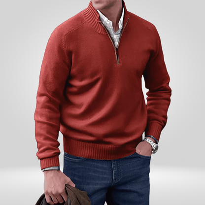 Herren Strickpullover Mit Reißverschluss Vorderteil
