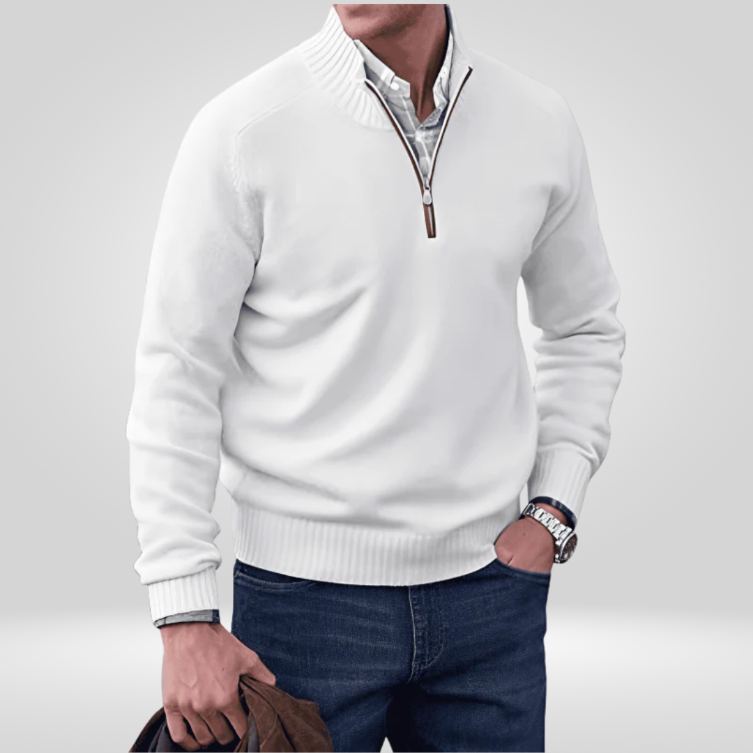 Herren Strickpullover Mit Reißverschluss Vorderteil