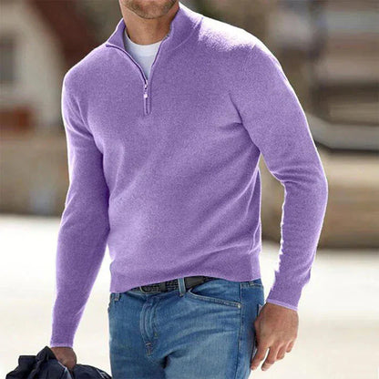Herren Pullover Langarm VierTEL Reißverschluss