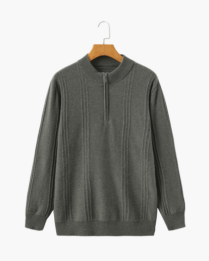 Moderner Pullover aus Wolle mit Reißverschluss