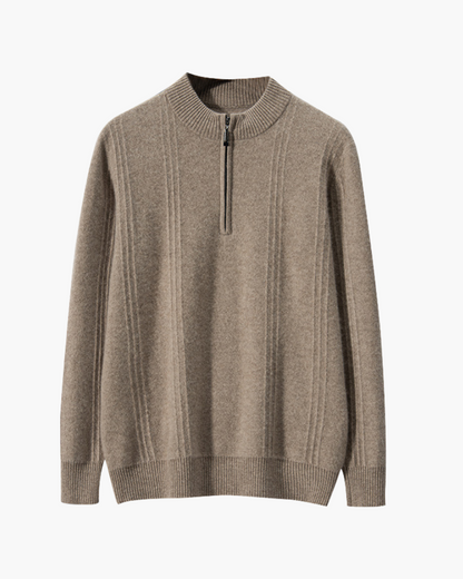 Moderner Pullover aus Wolle mit Reißverschluss
