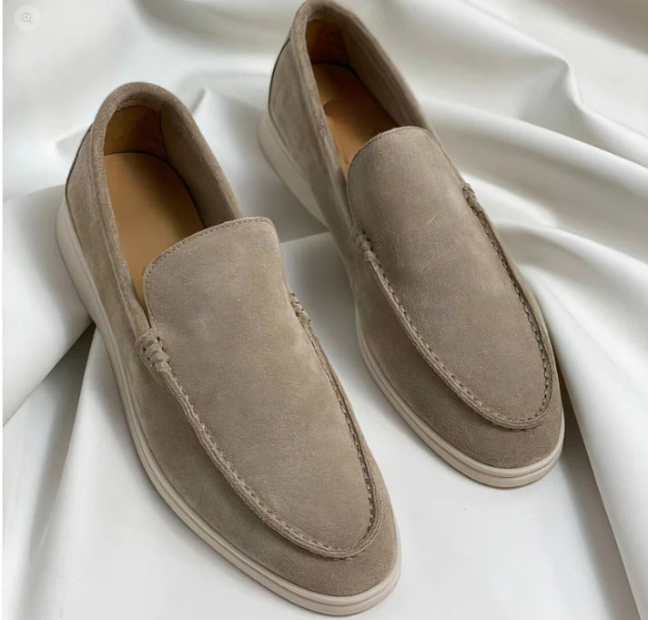 Bequeme Herren Halbschuhe Wildleder Slipper