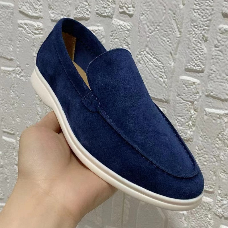 Bequeme Herren Halbschuhe Wildleder Slipper