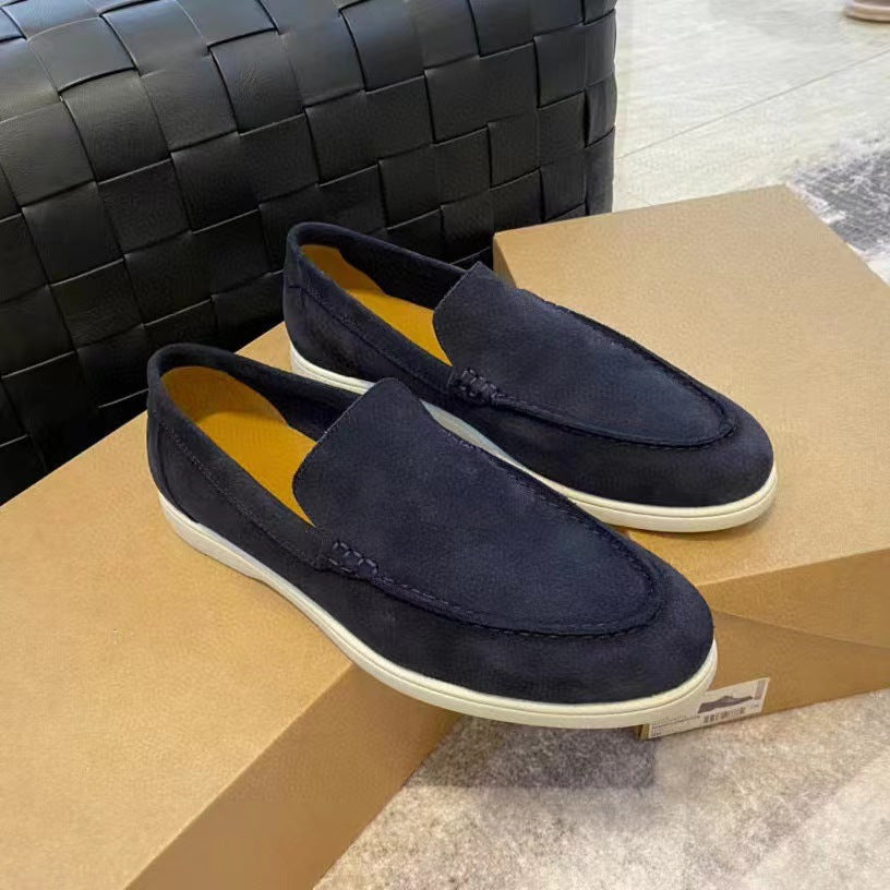 Bequeme Herren Halbschuhe Wildleder Slipper