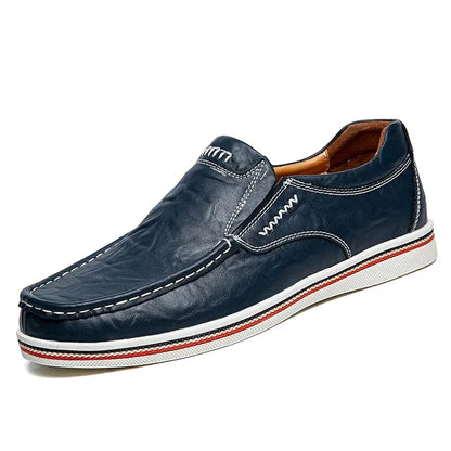 Bequeme Leder Halbschuhe Herren Slip On