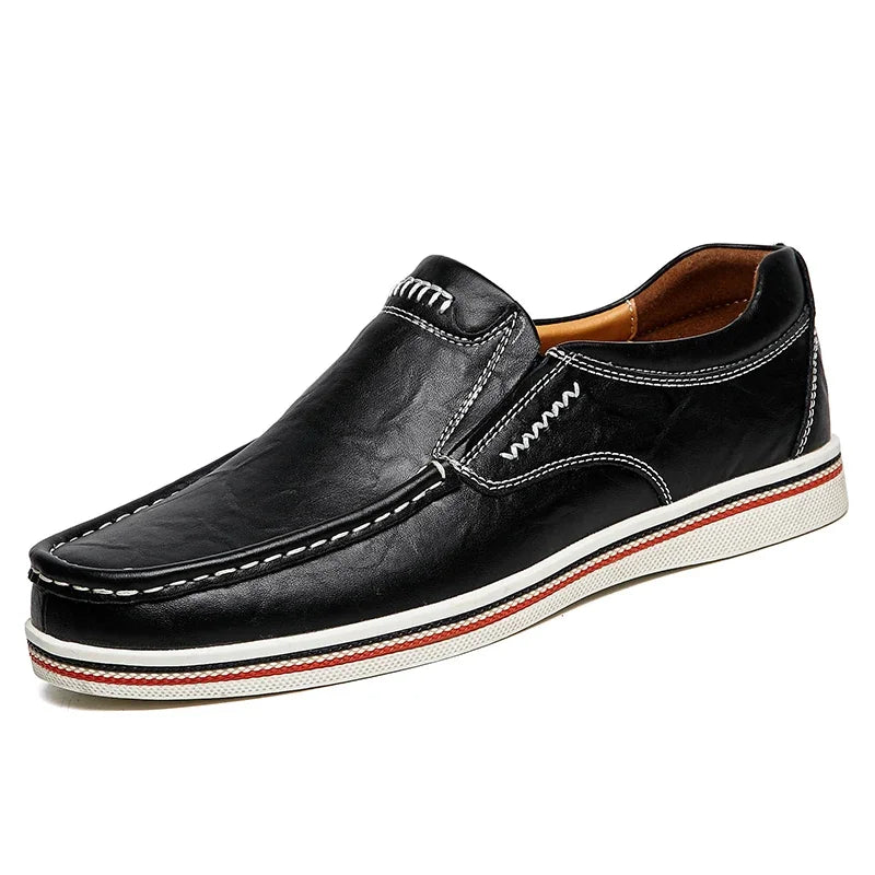 Bequeme Leder Halbschuhe Herren Slip On