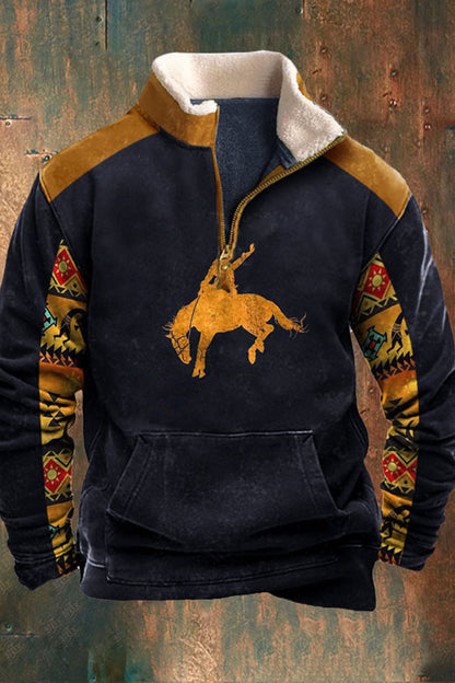 Herren Fleece Pullover Warm Känguratasche