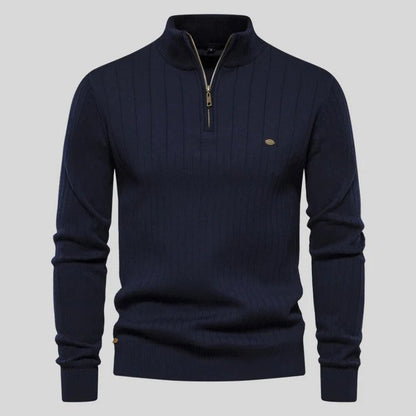 Herren Strickpullover Langarm Stehkragen