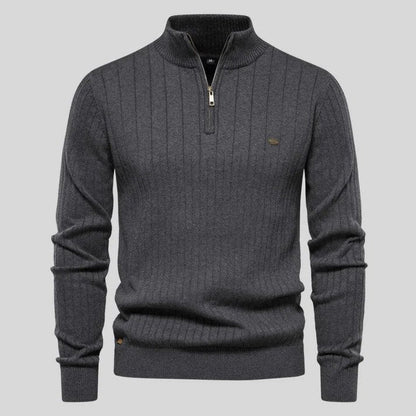 Herren Strickpullover Langarm Stehkragen