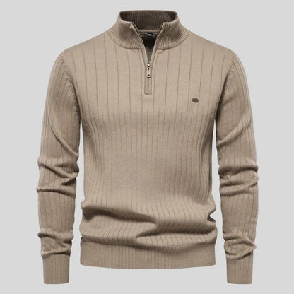 Herren Strickpullover Langarm Stehkragen - IdealeKleiden