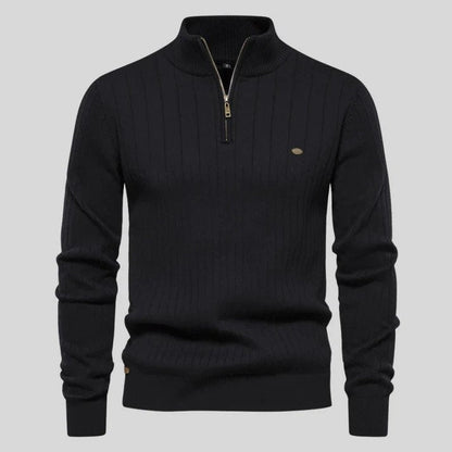 Herren Strickpullover Langarm Stehkragen