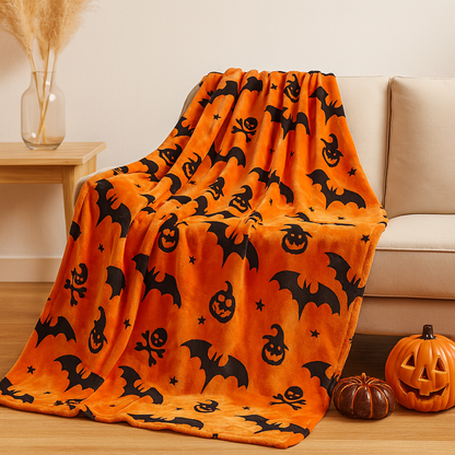 Gruselige Halloween-Decke Totenkopf-Design