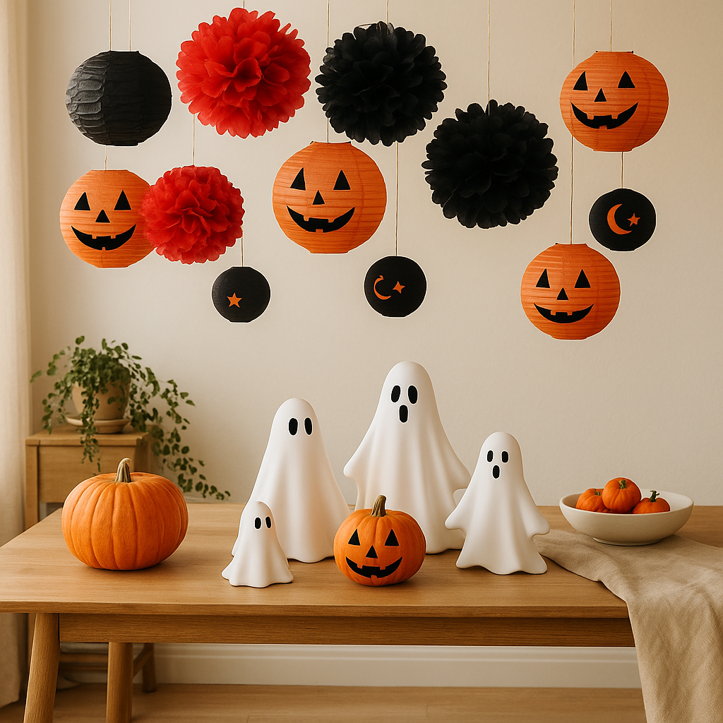 Halloween Papierlaternen Set Hängend Dekorieren - IdealeKleiden